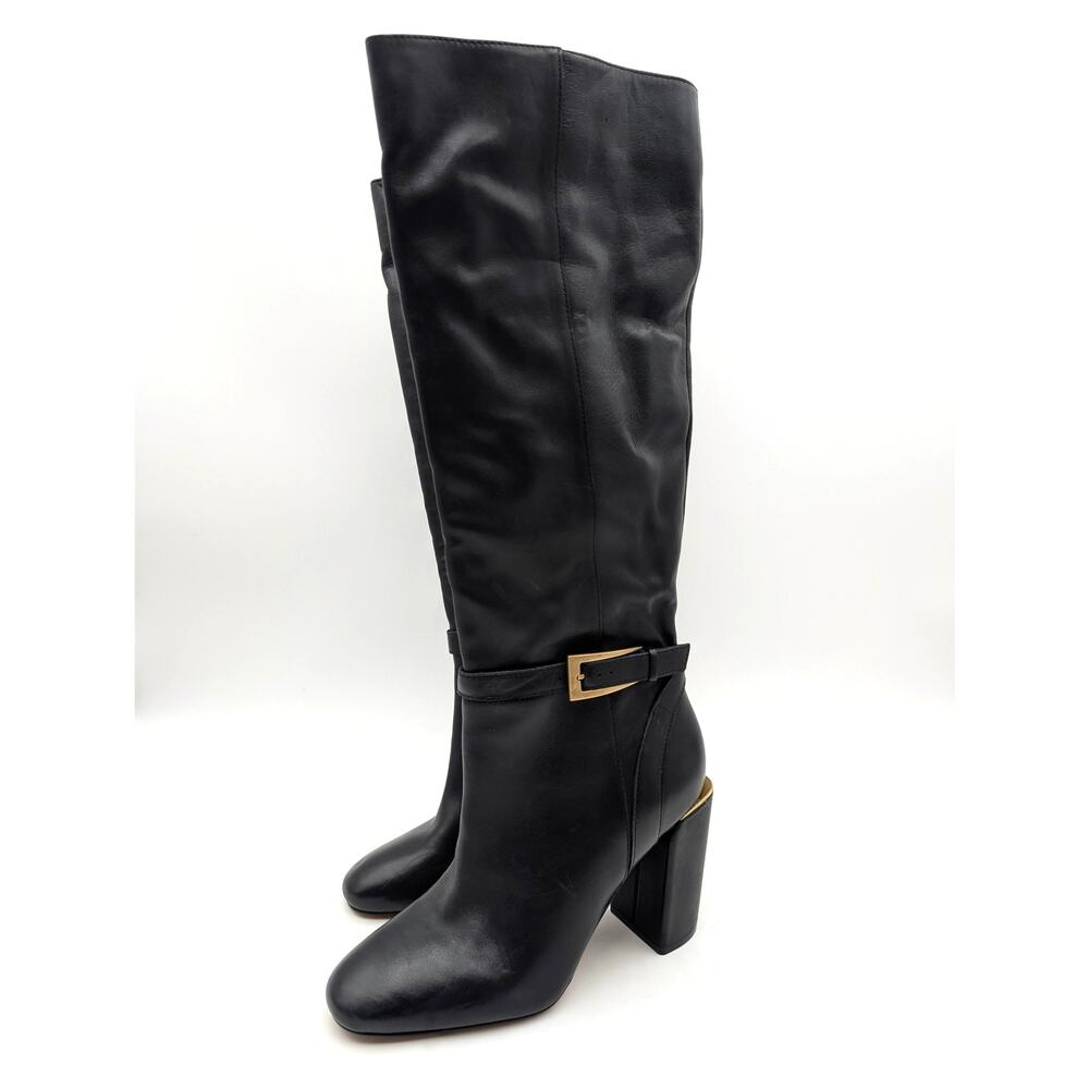 Vince Camuto Joanel Knee High Boot Side Zip Women's Black Size US9M EU40